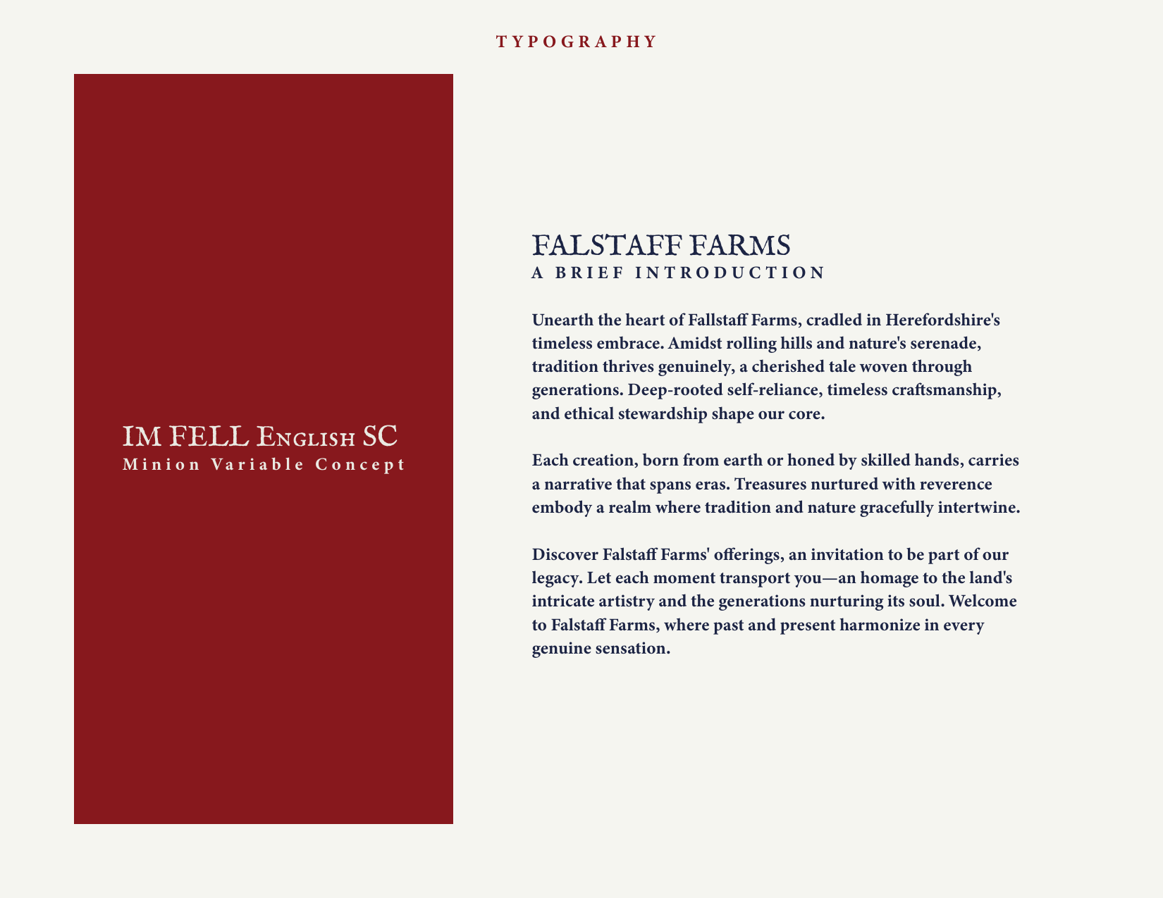 خطوط Falstaff Farms وصفحتا المقدمة الموجزة