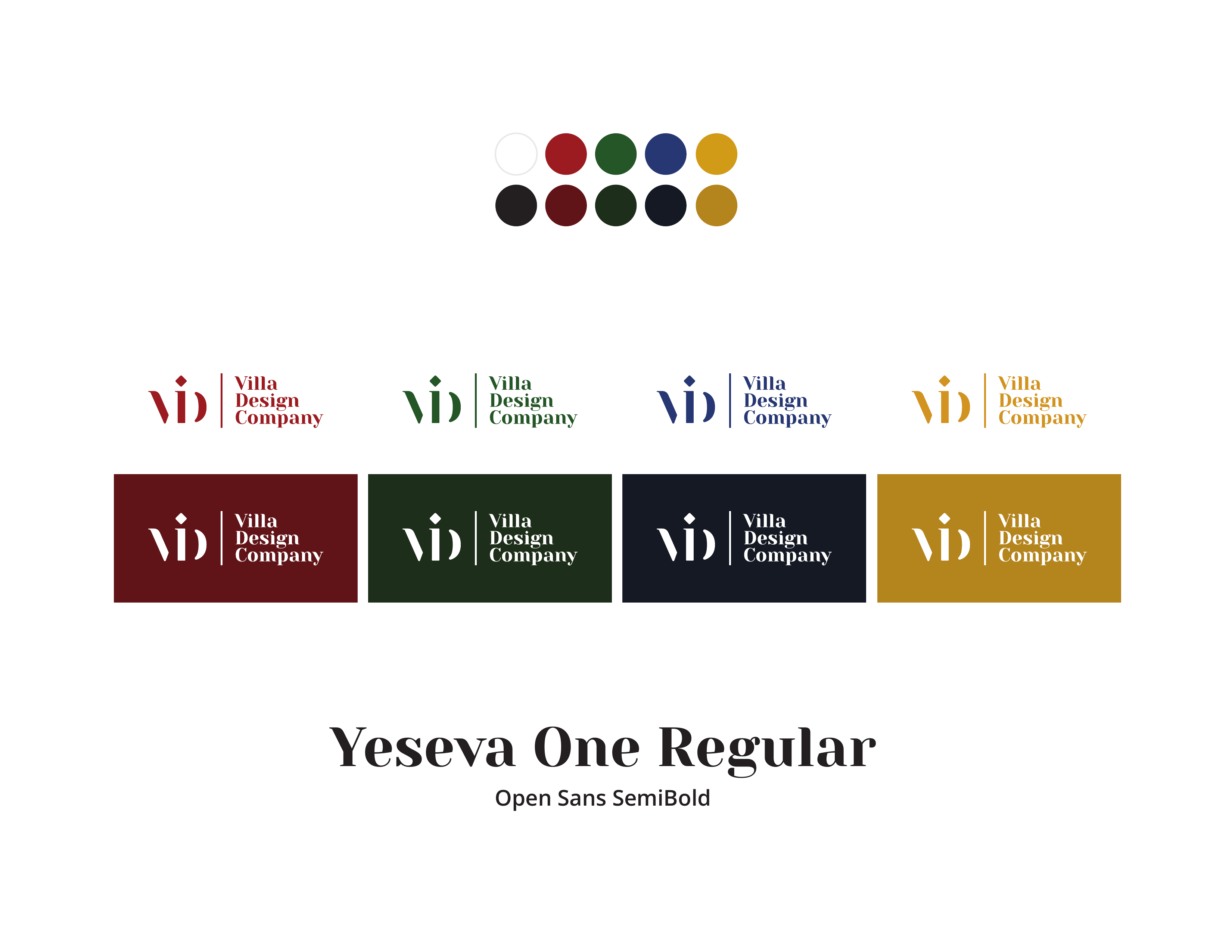 villa-design guidelines: Color palette, logo variations, and typography