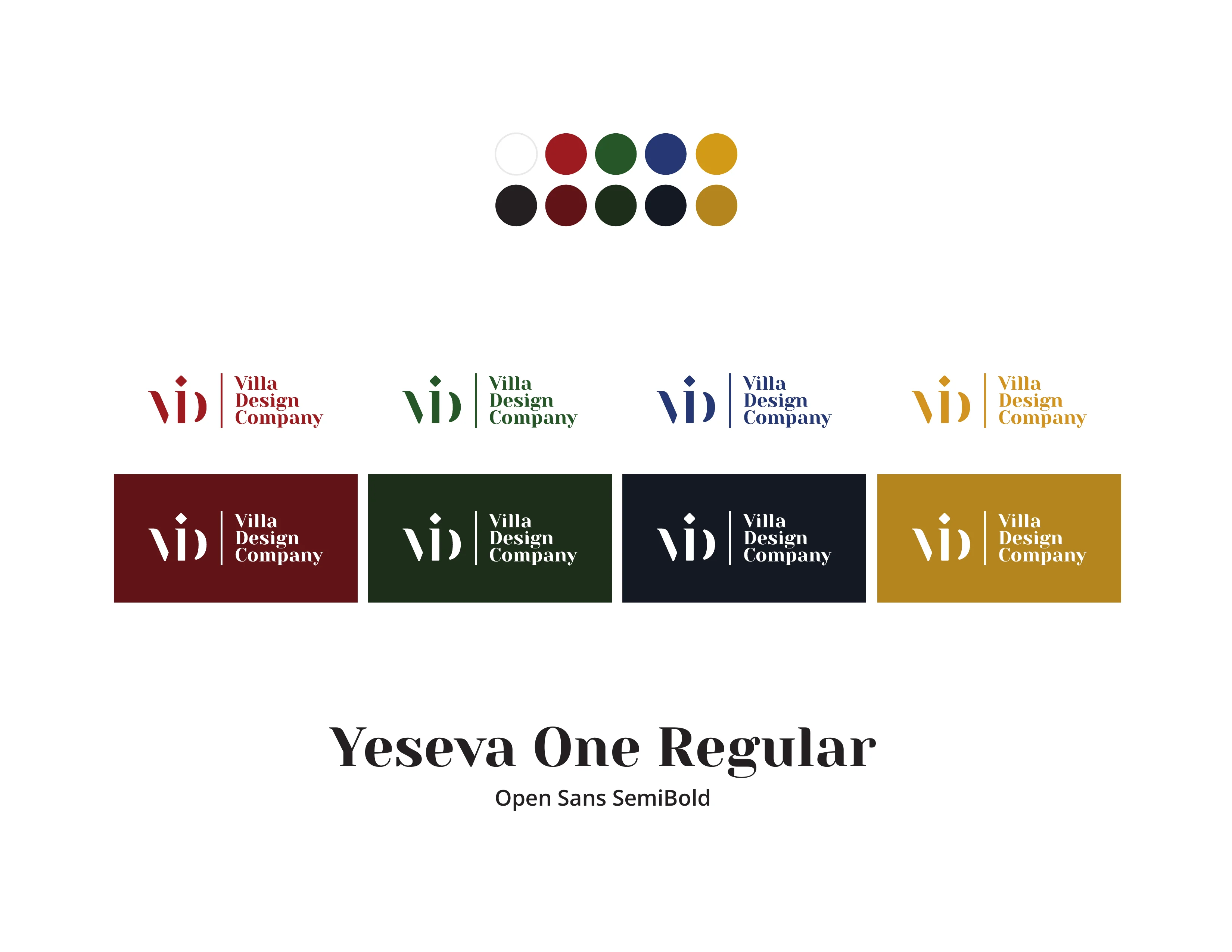 villa-design guidelines: Color palette, logo variations, and typography