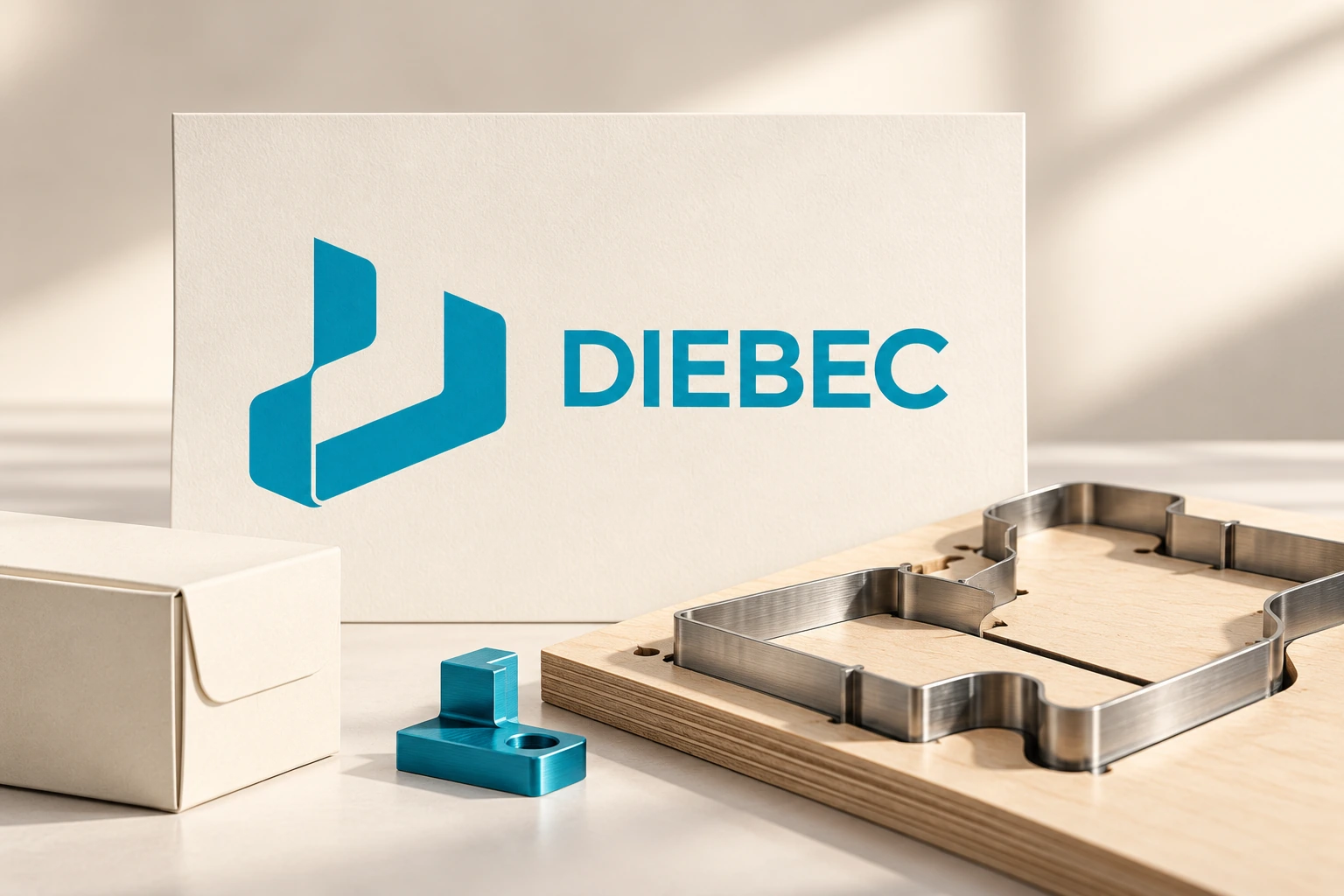 هوية Diebec مع قالب قطع دقيق وعلبة كرتونية مطوية