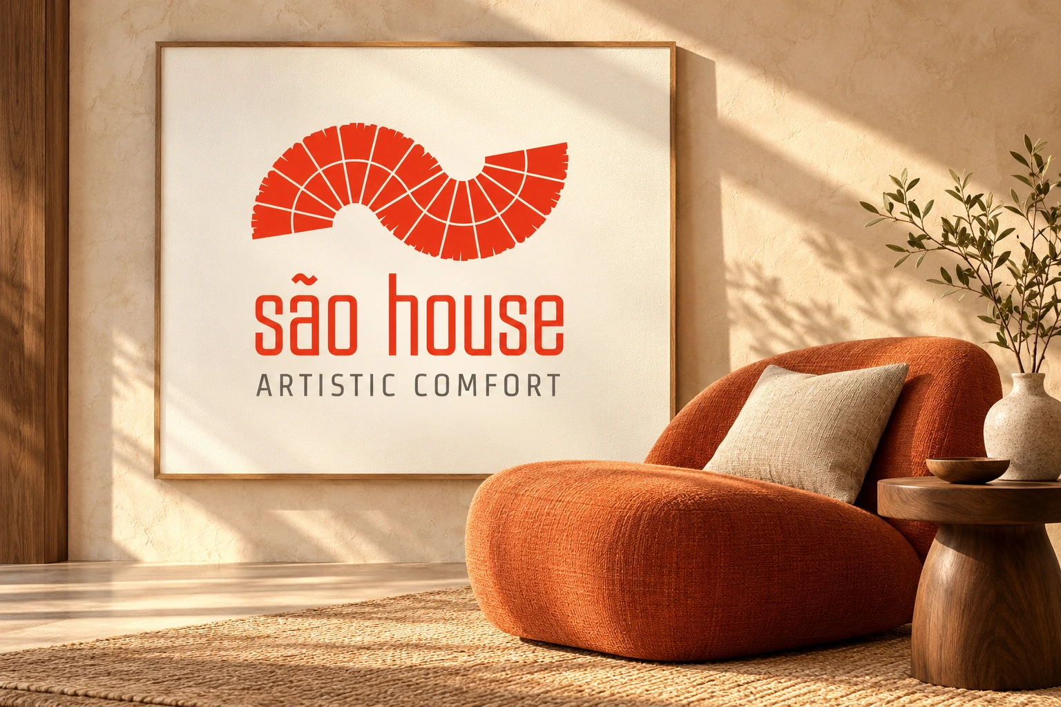 هوية São House مع أثاث منحوت ومواد طبيعية دافئة
