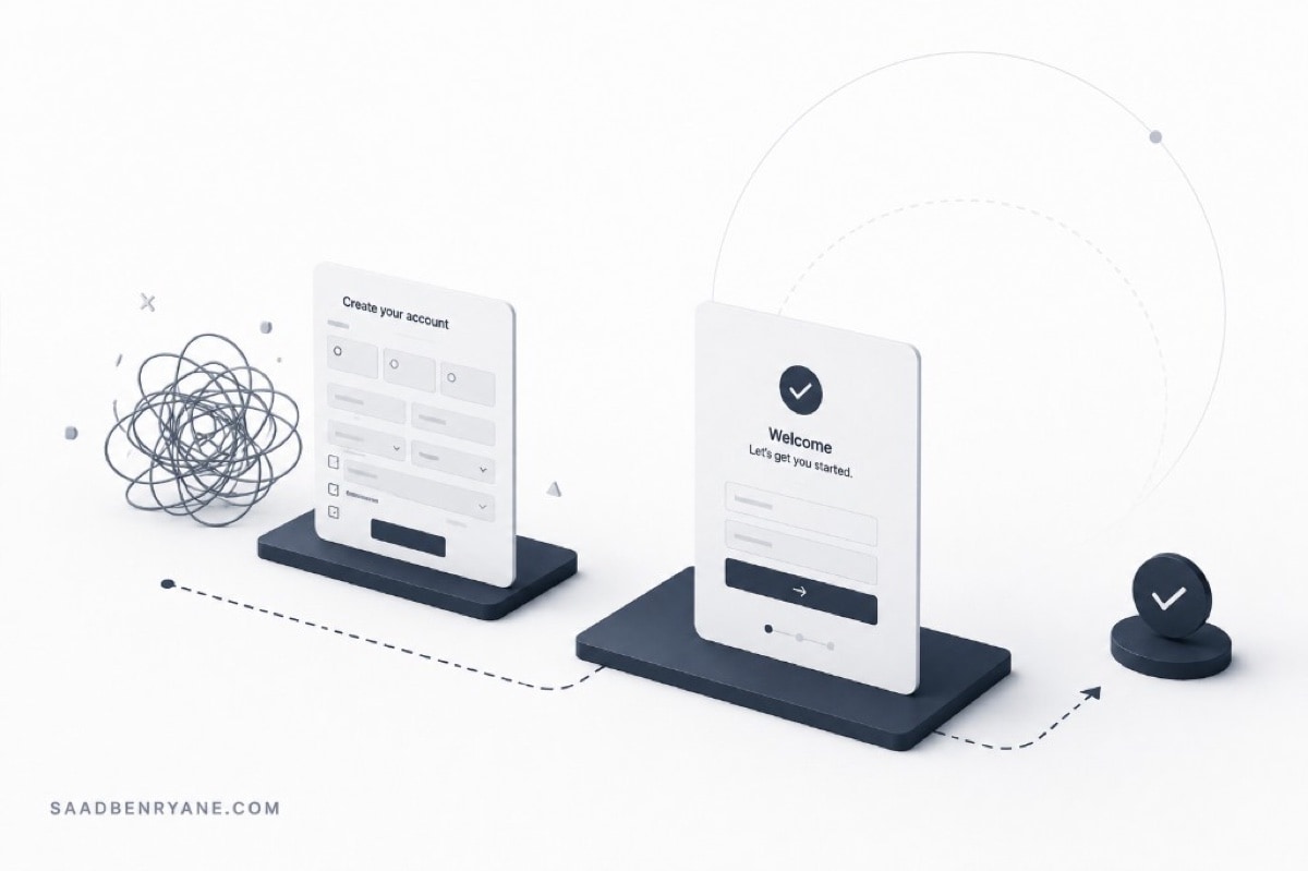 Écran produit centré sur l'accomplissement de la tâche principale sans friction